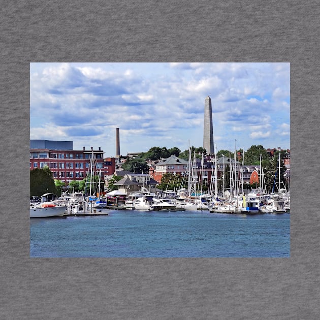 Boston MA - Marina With Bunker Hill Monument in Distance by SusanSavad